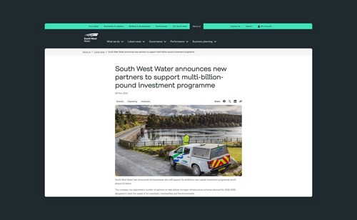 A new website for South West Water 3